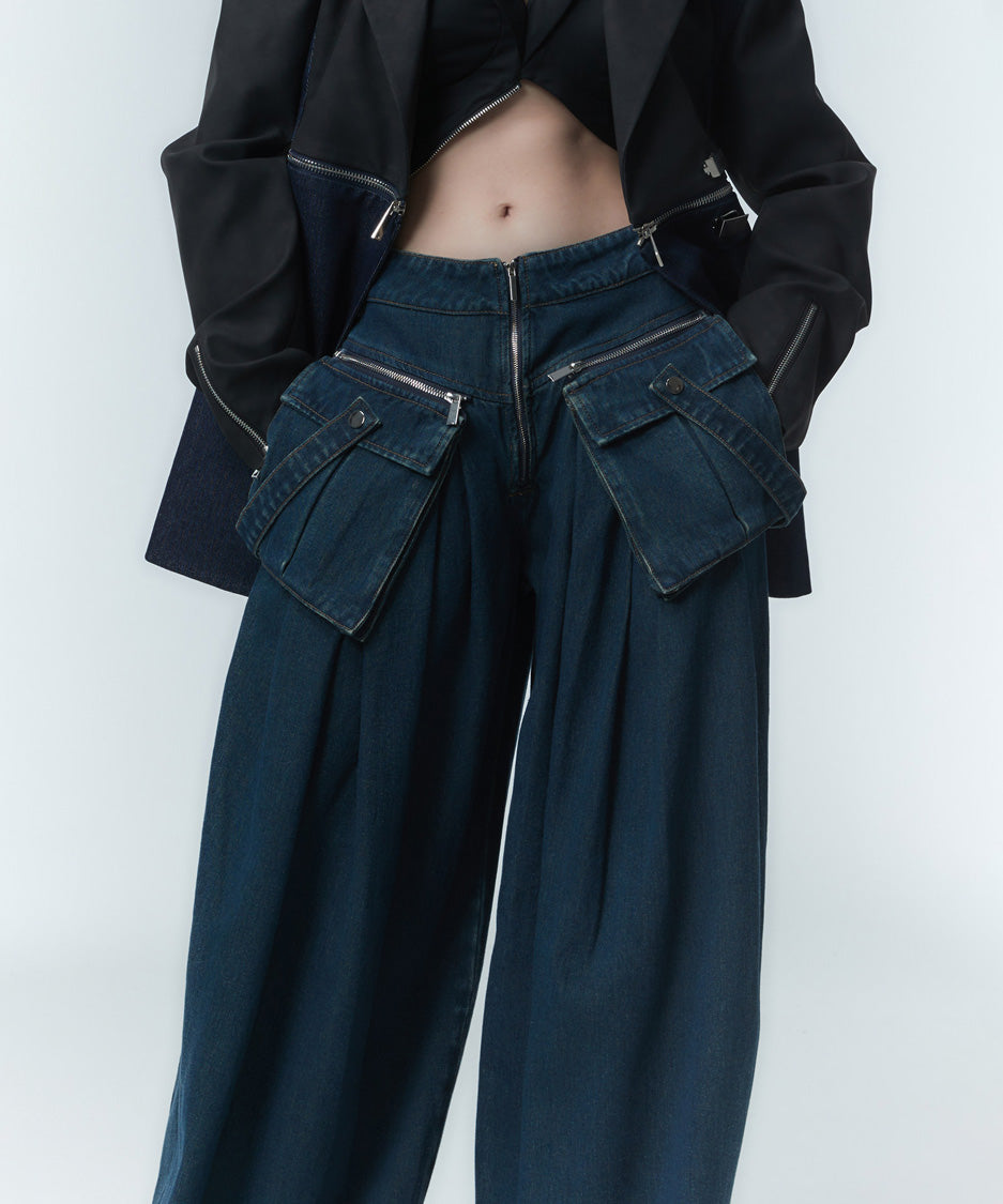 Pocket Layer Curve Pants