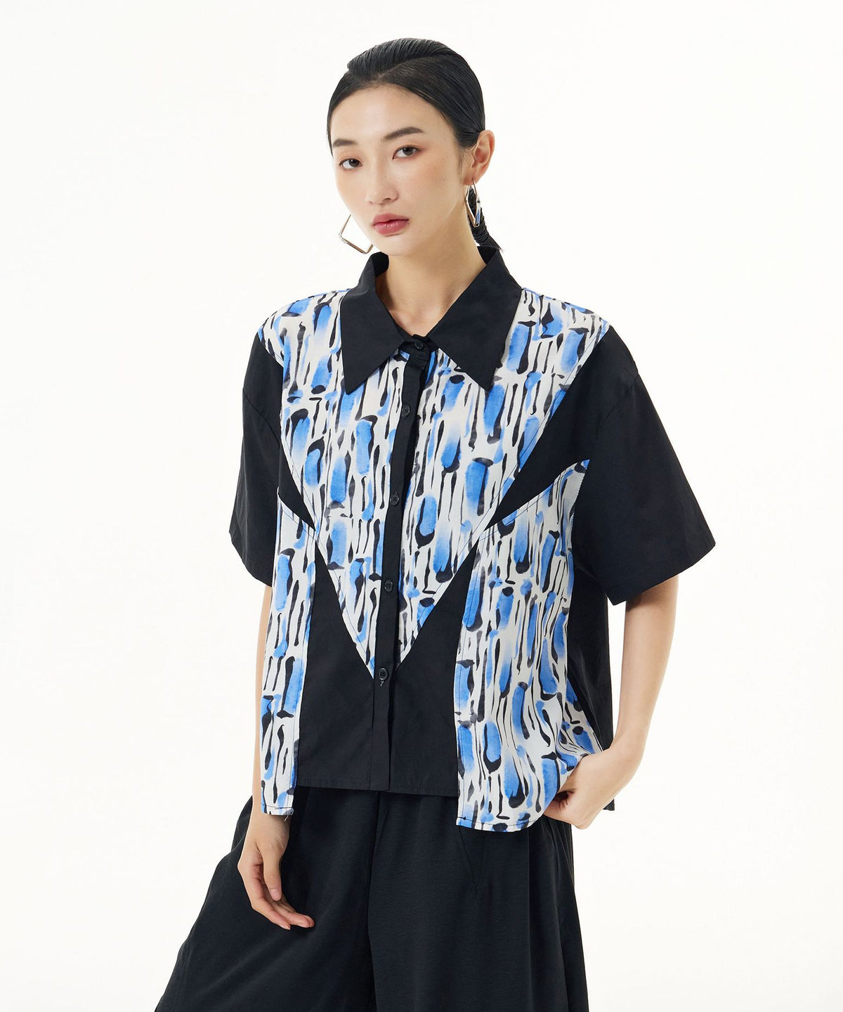 Blue Graphic Blouse