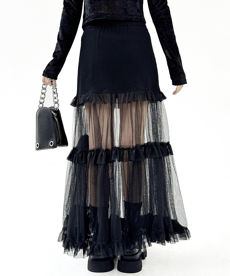 Sheer Tiered Skirt