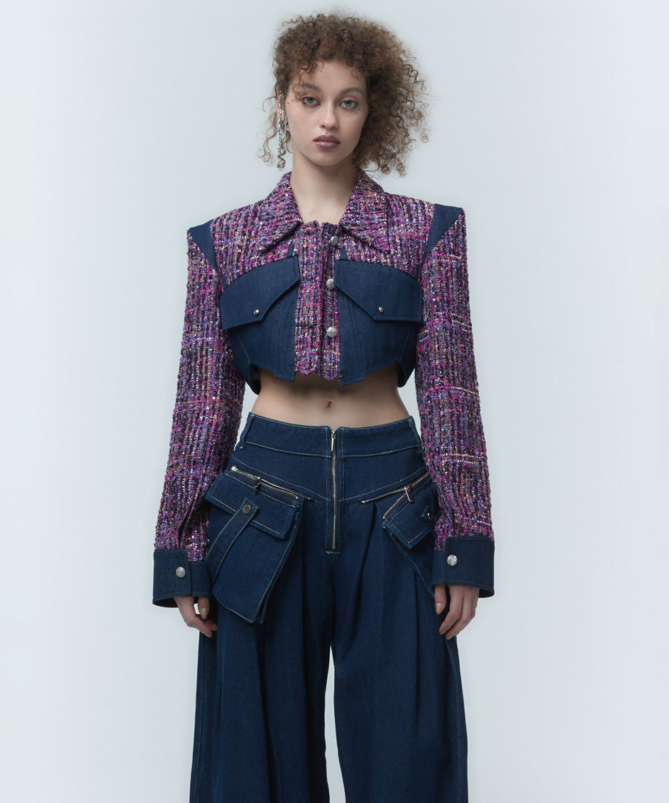 Tweed Crop Frame Jacket