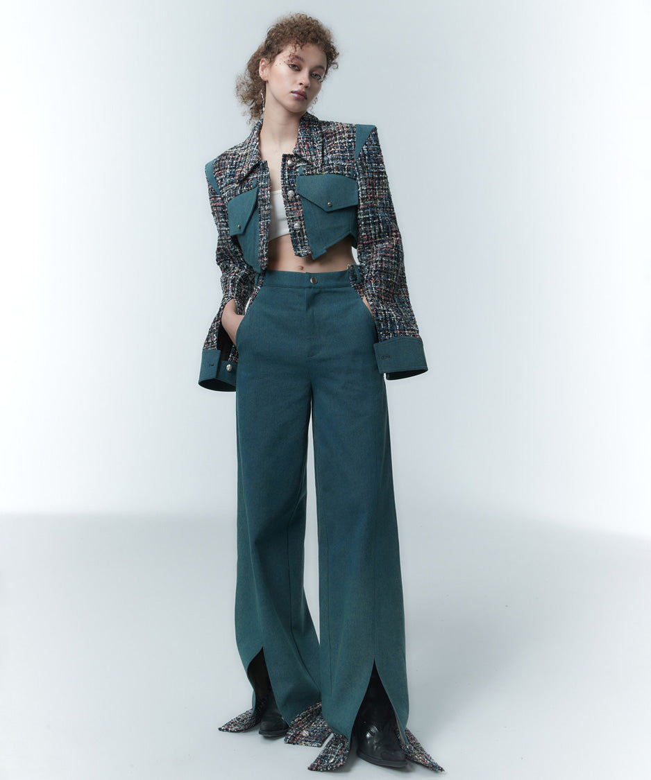 Tweed Crop Frame Jacket