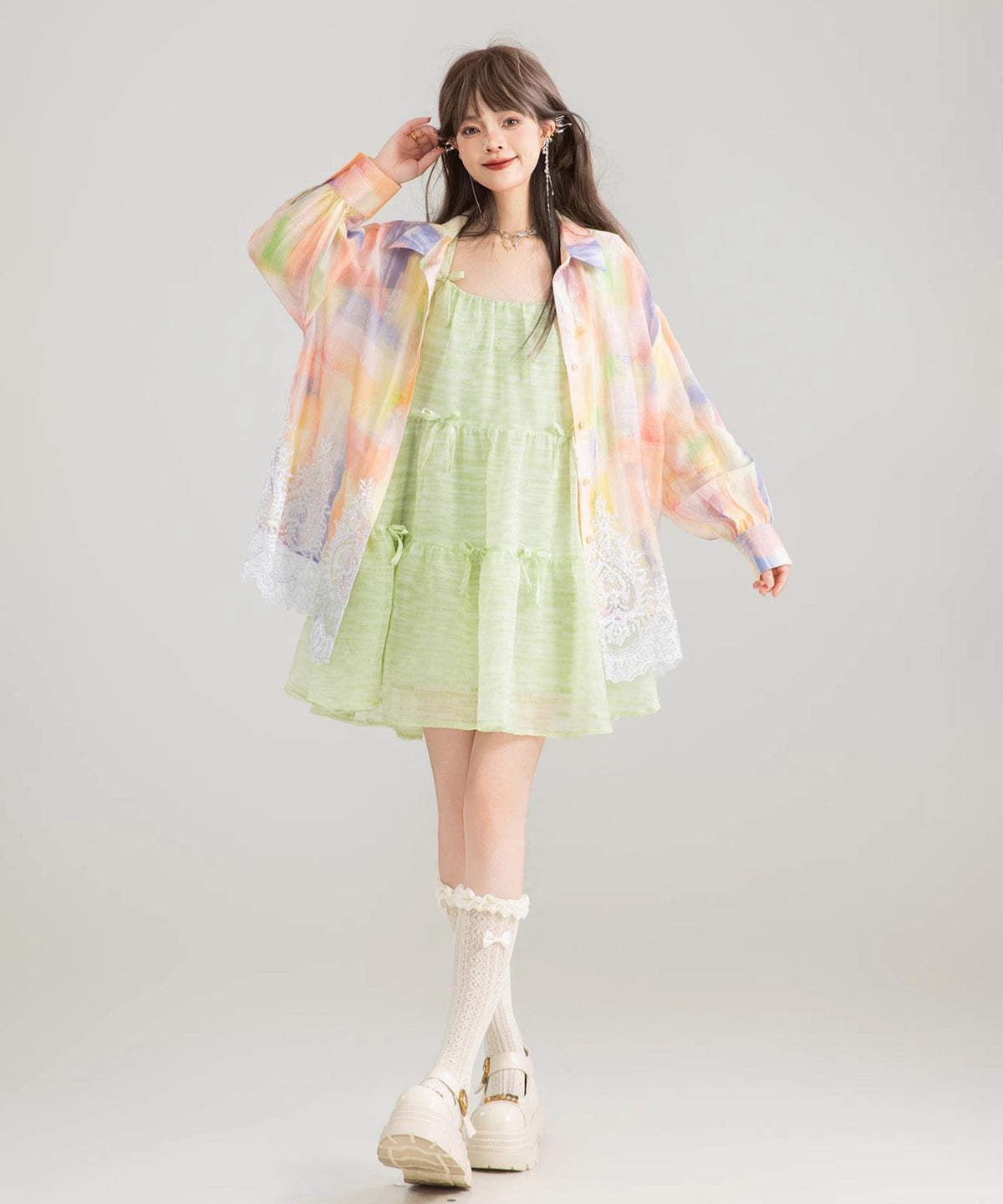 Watercolor Lace Blouse