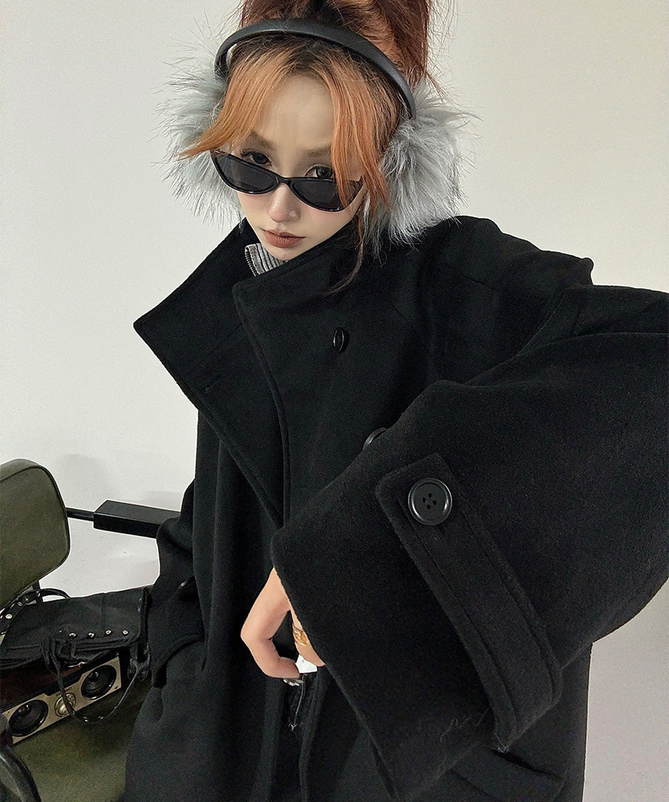 Long Soft Collarless Coat