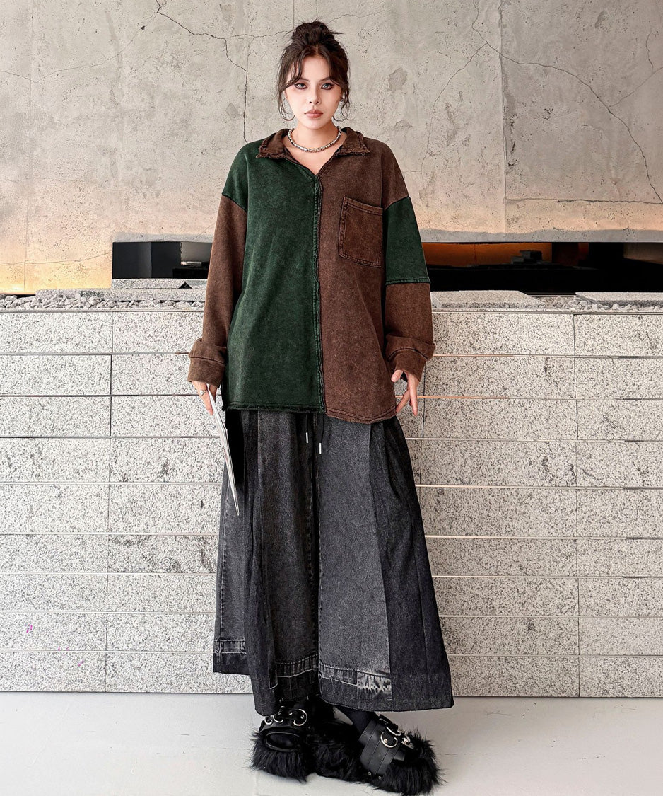 Split Panel Collar Shirt