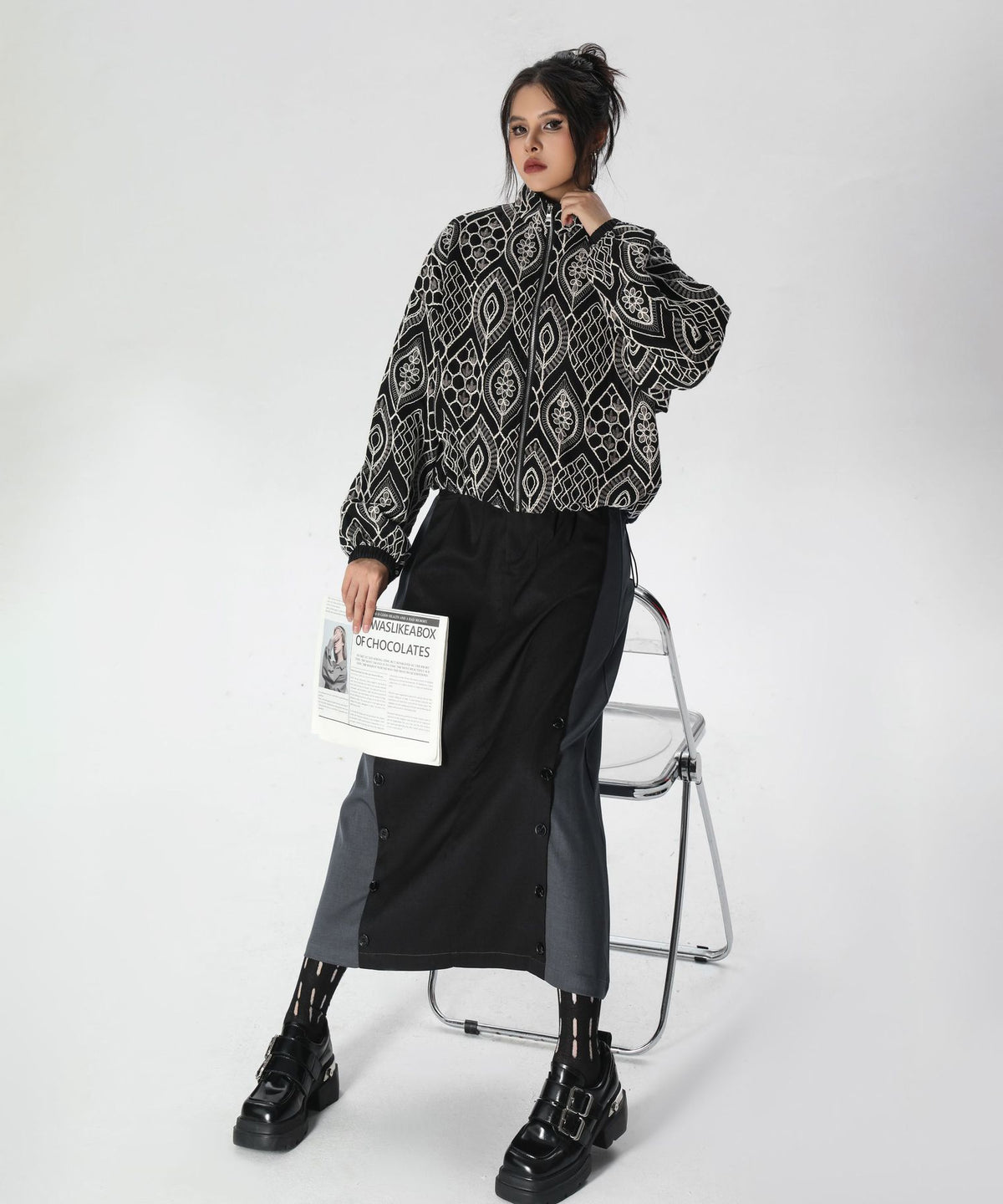 Ornate Pattern Zip Jacket