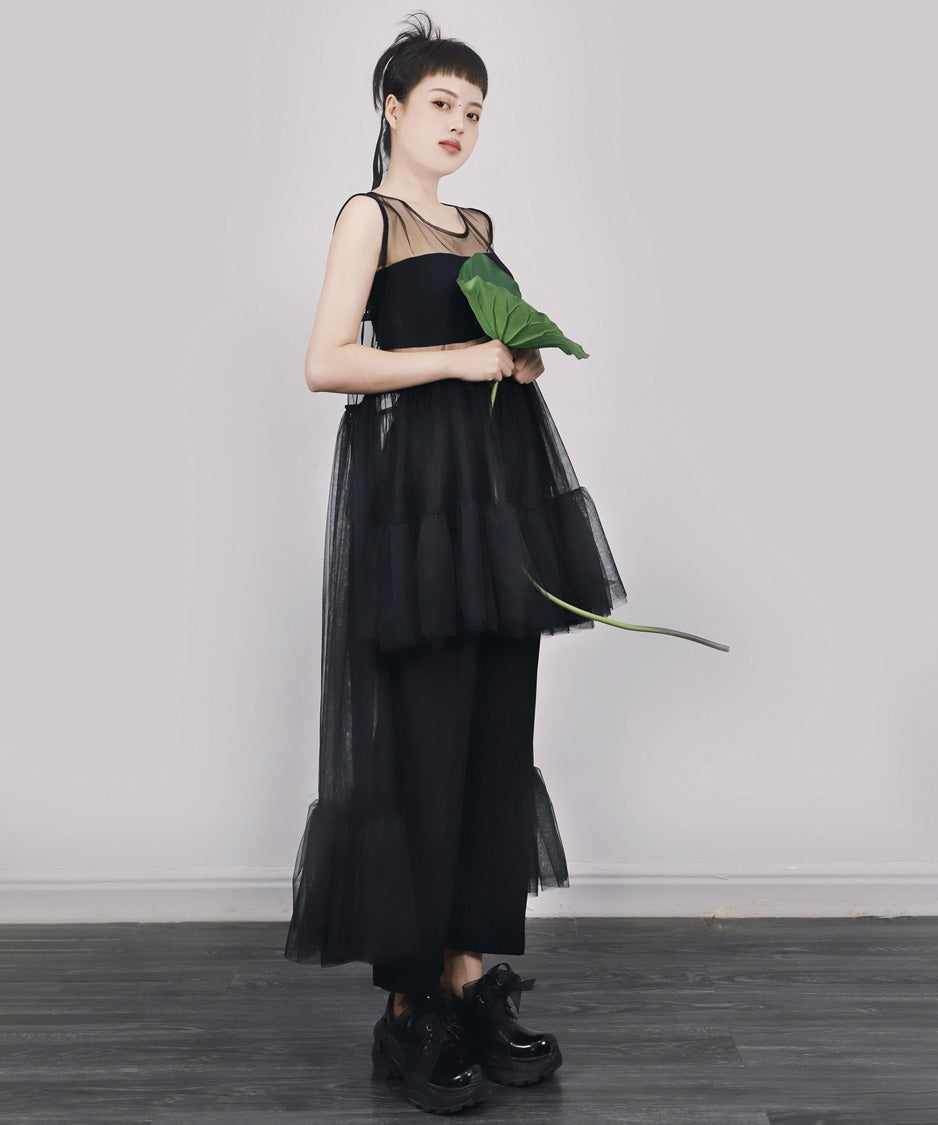 Sheer Cascade Dress