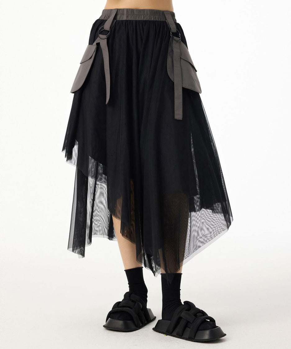 Mesh Layer Pocket Skirt
