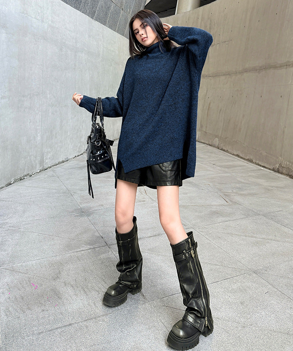 Oversized Highneck Knit Top – LONDA