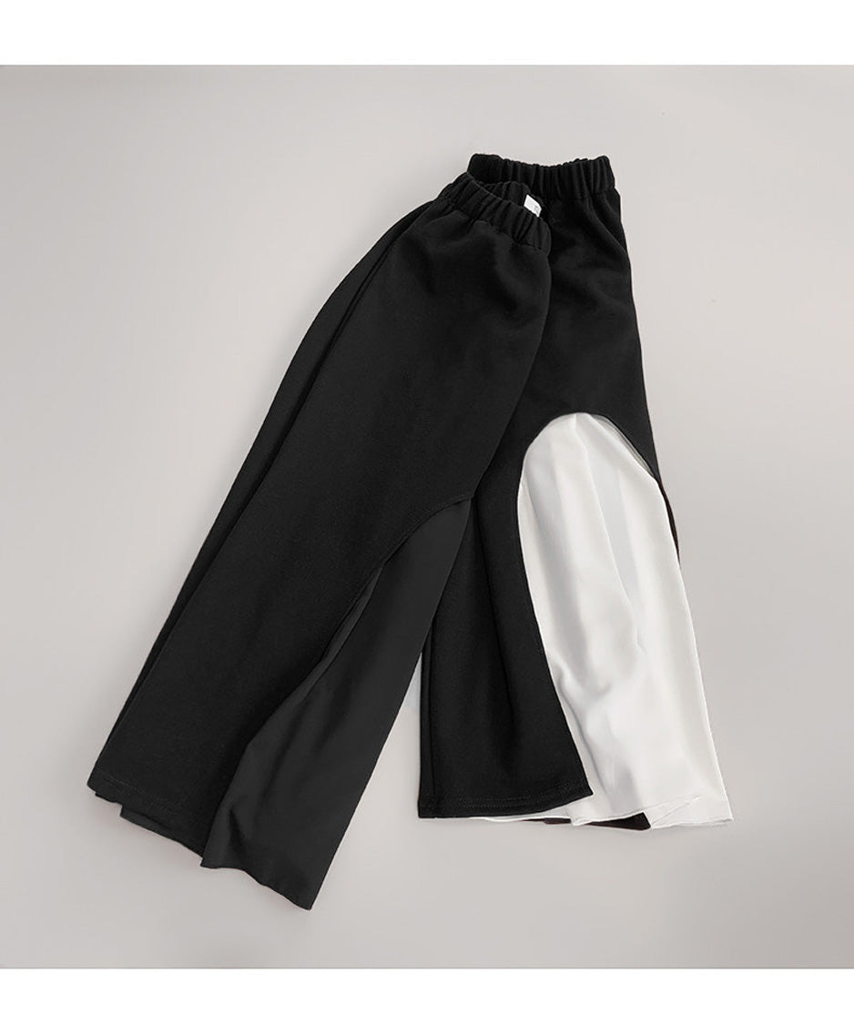 Chiffon Panel Sweat Skirt