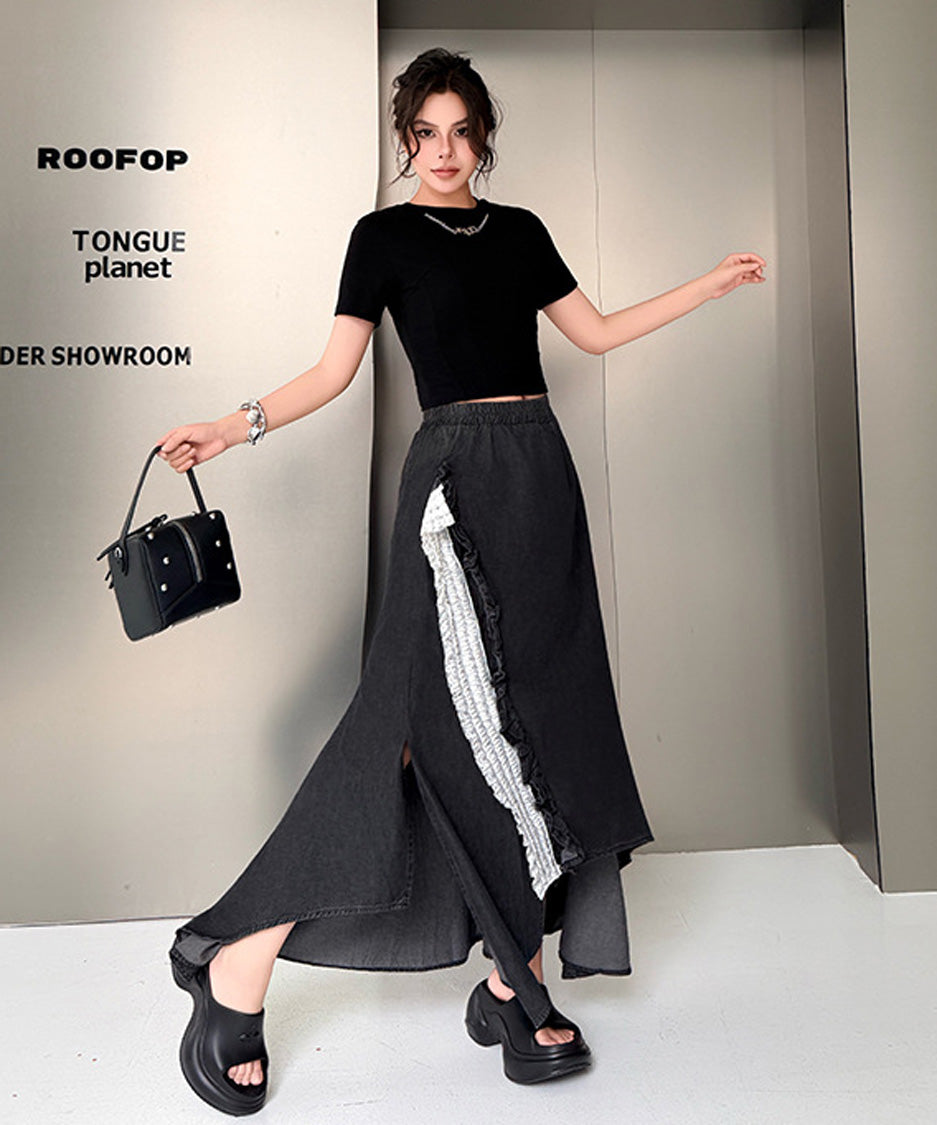 Ruffle Line Layer Skirt