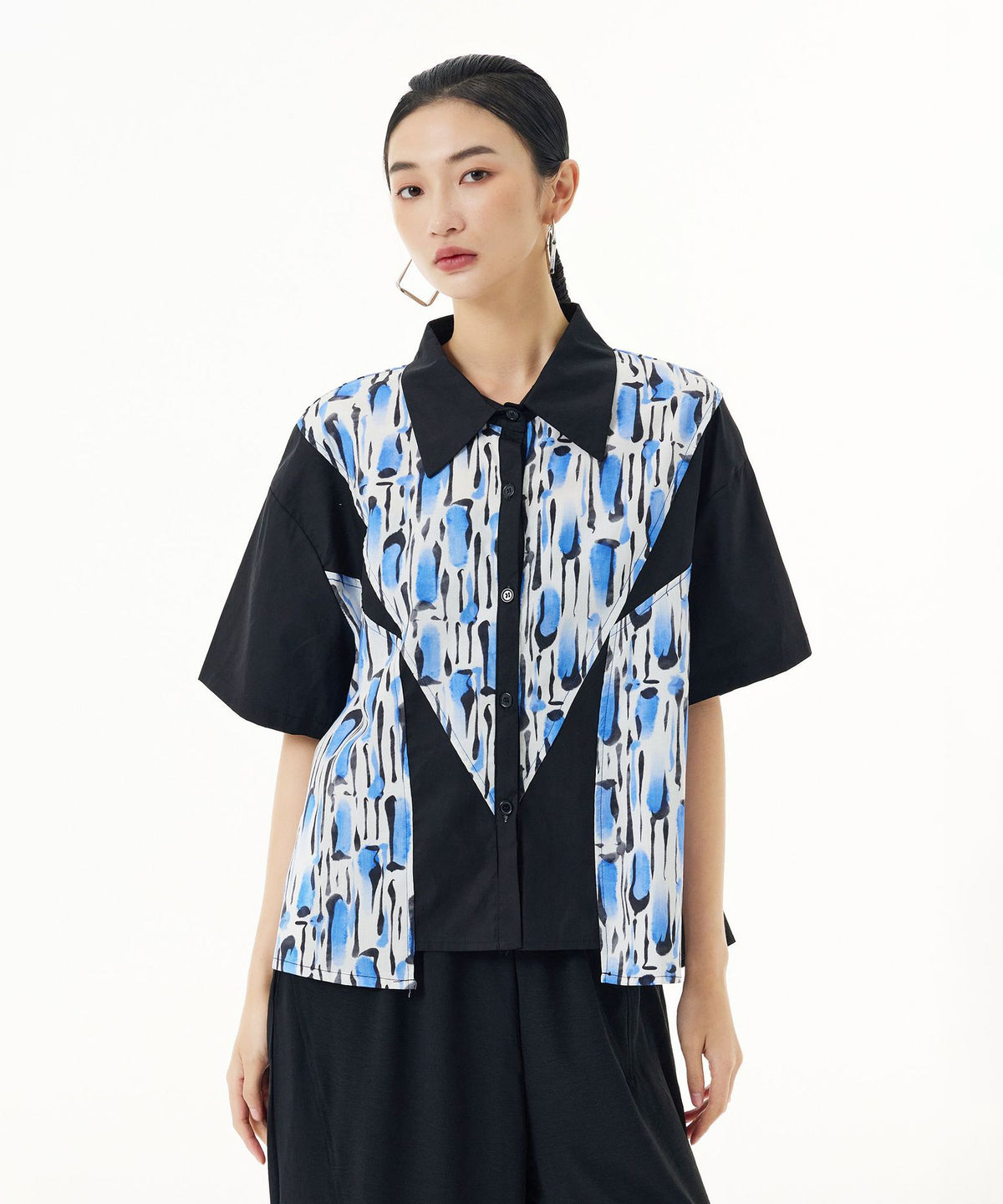 Blue Graphic Blouse
