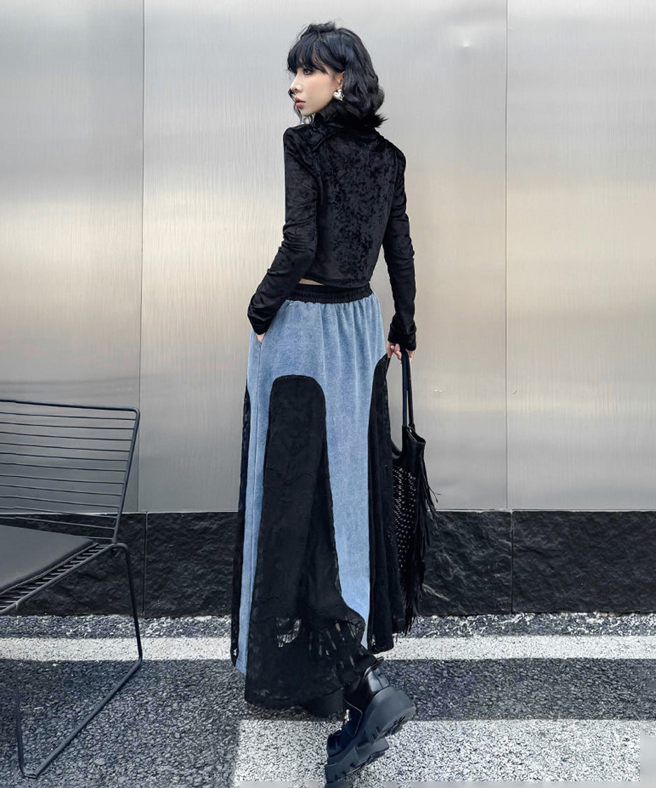 Velvet Edge Structured Long Sleeve Top