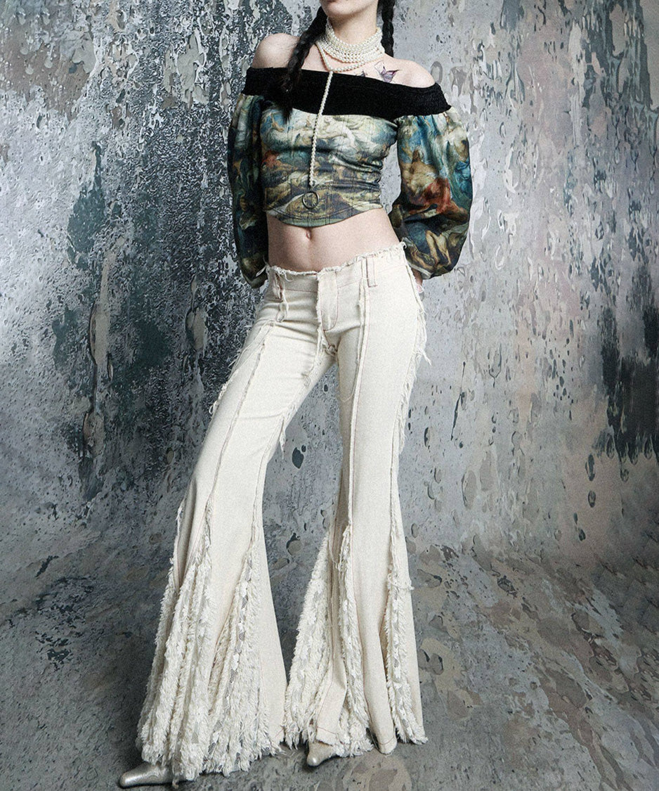 Baroque Art Off Shoulder Volume Top