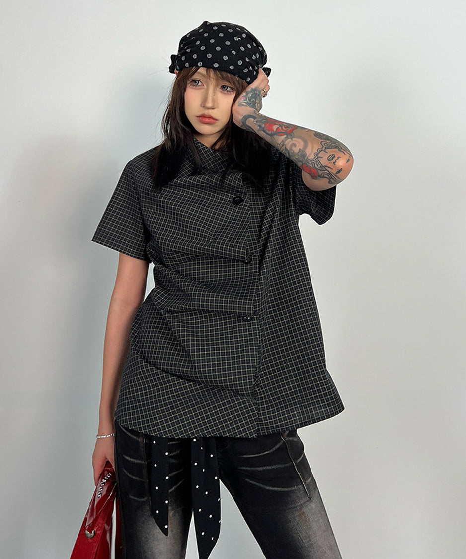 Grid Fold Blouse