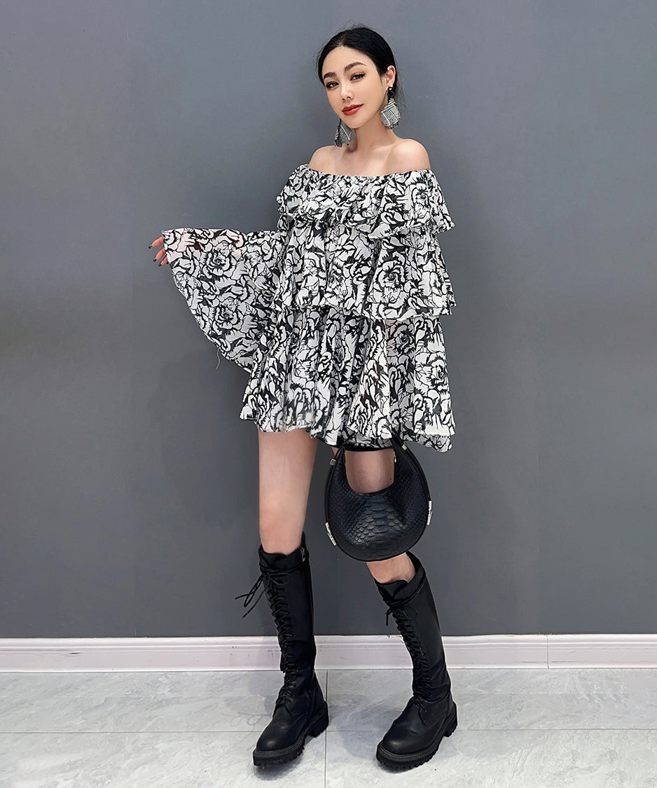 Layered Ruffle Off-Shoulder Top