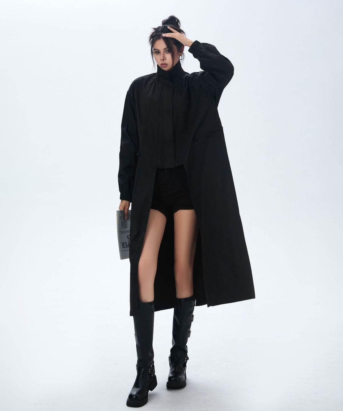 High Neck Wide Long Jacket
