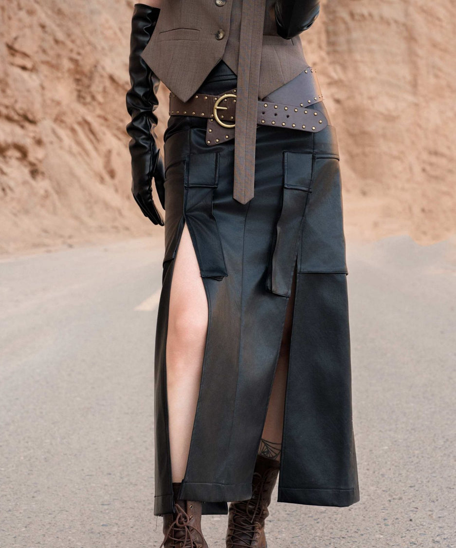 Studded Wide Buckle Belt