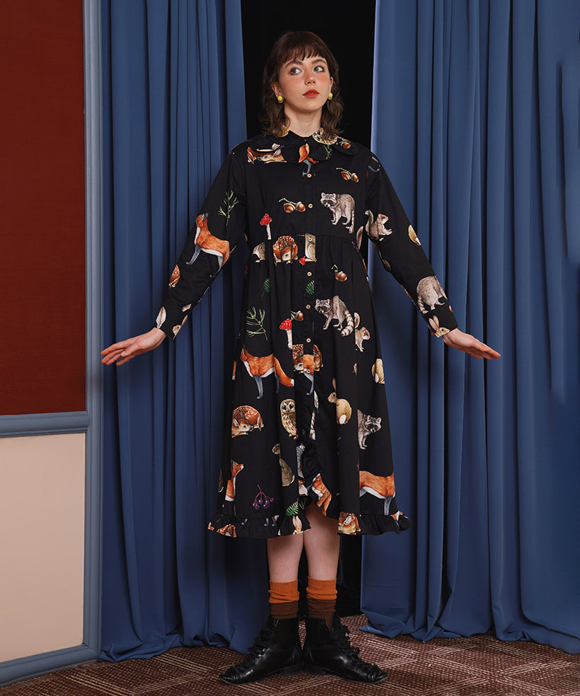 Forest Animal Printed Dress
