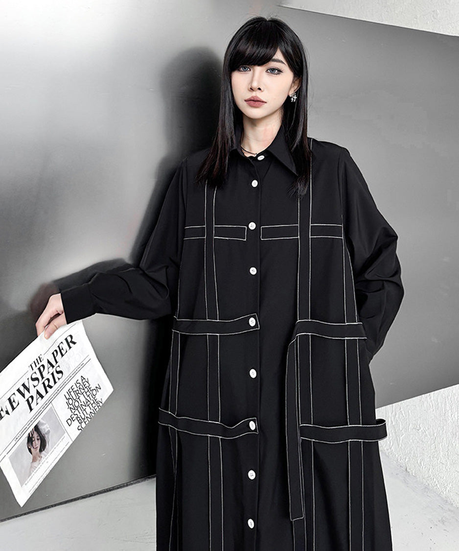 Line Strap Shirt Dress