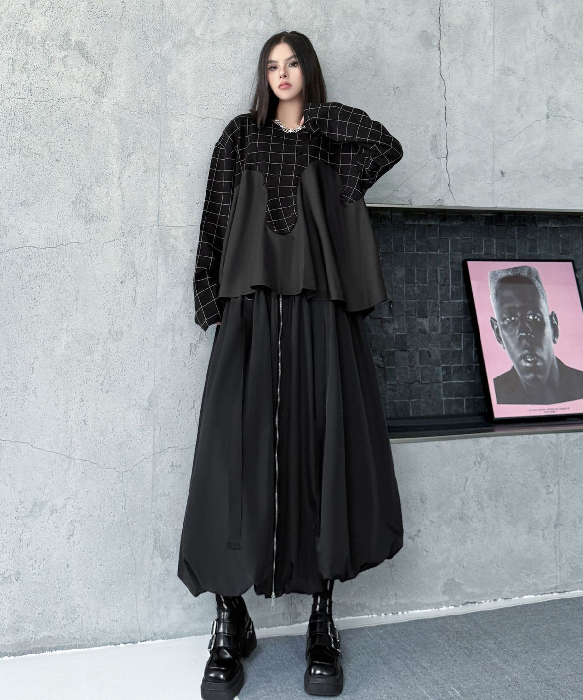 Front Zip Balloon Skirt