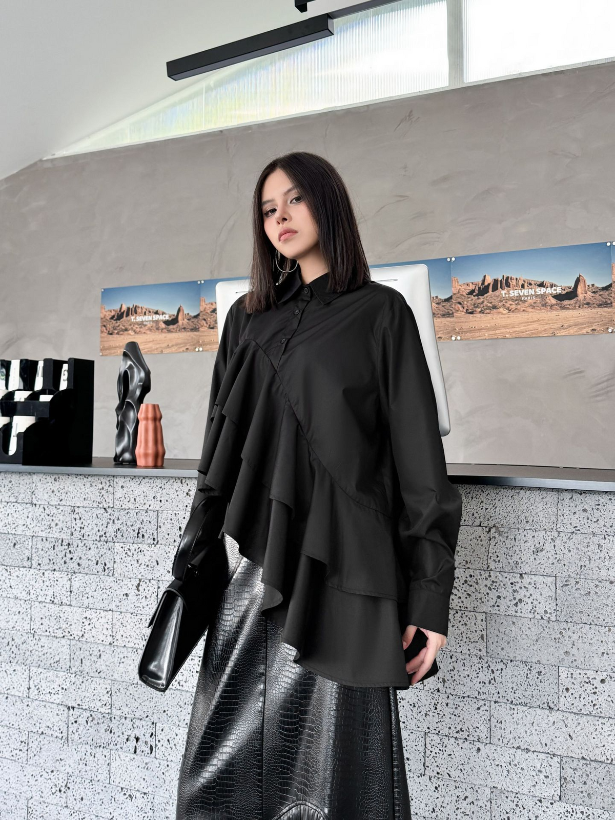 Cascade Layer Frill Blouse