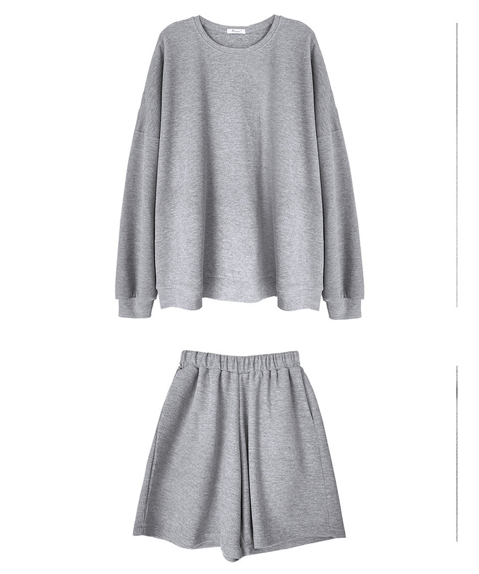 Waffle Relaxed Shorts Set
