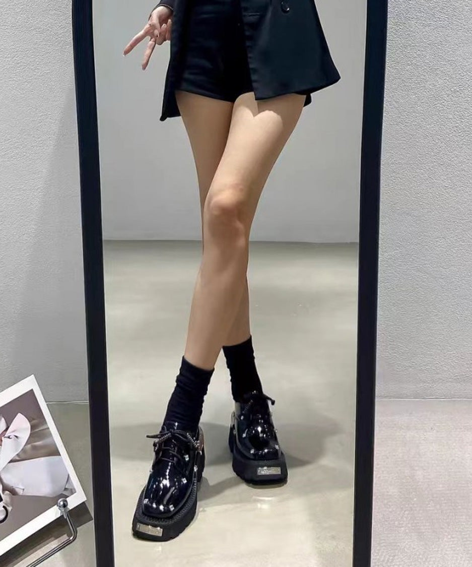 Jewel Platform Lace Up Shoes