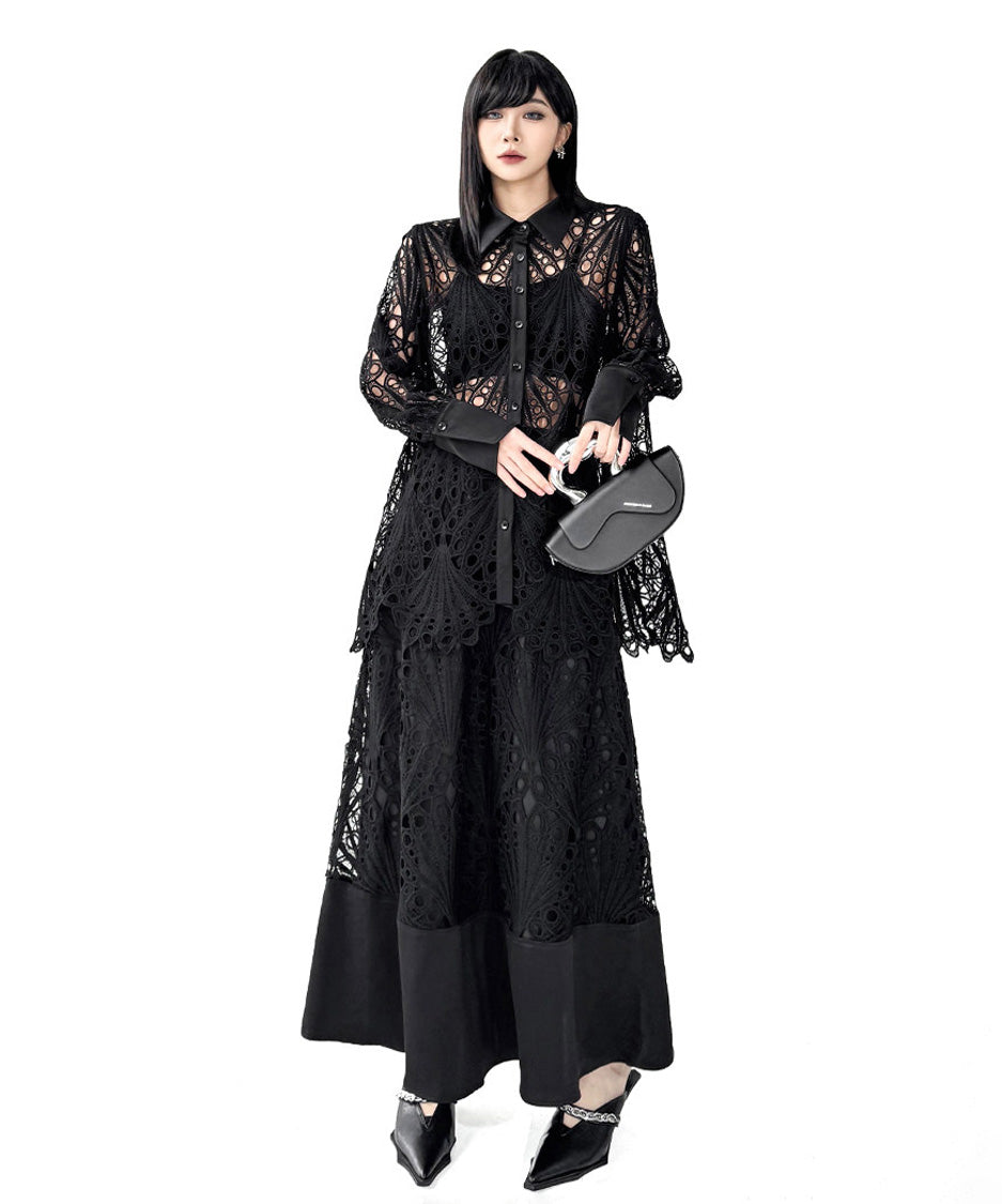 Lace Layer Blouse＆Skirt Co-ord