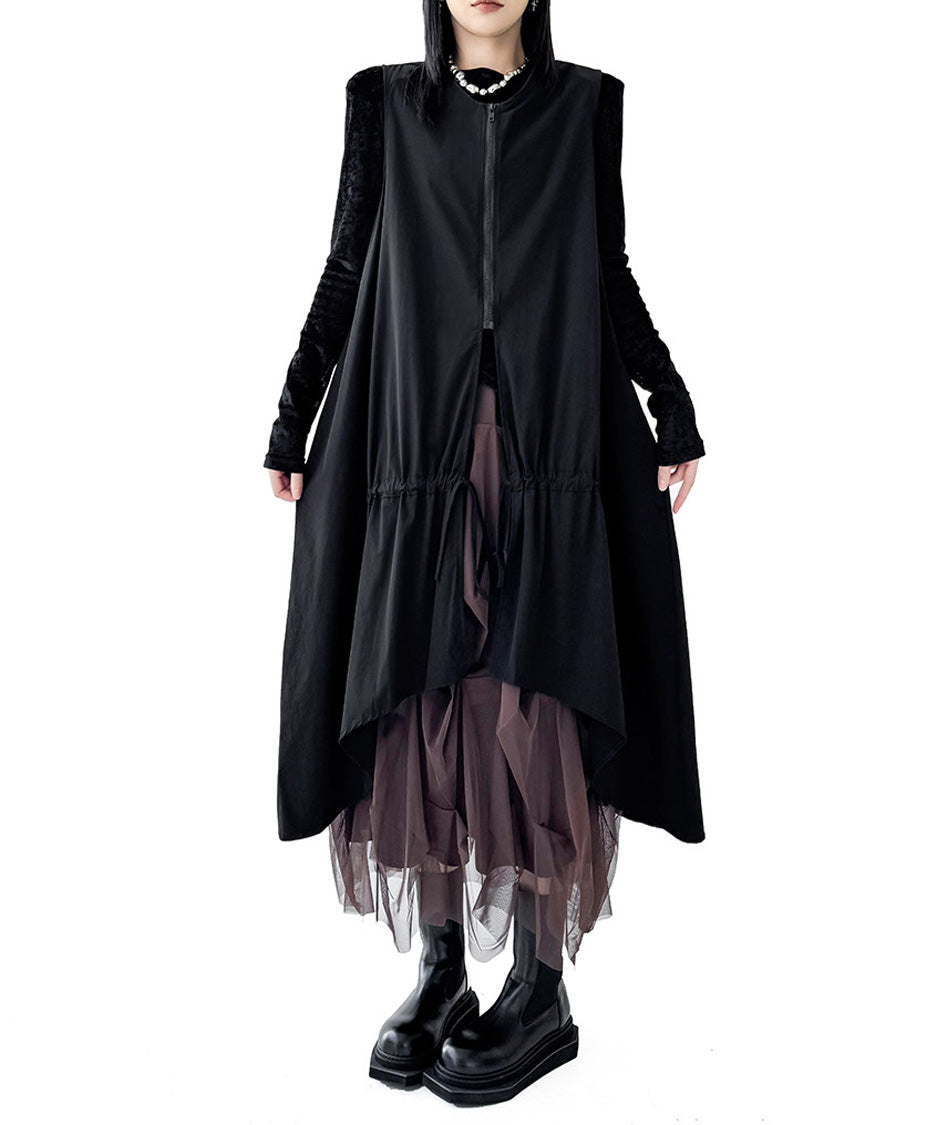 Zip Front Volume Layered Vest
