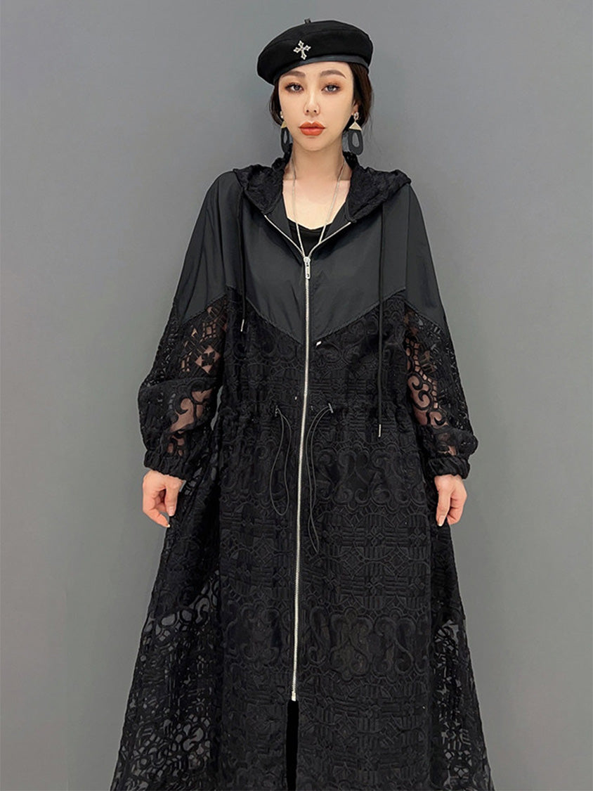 Lace Shade Zip Hoodie