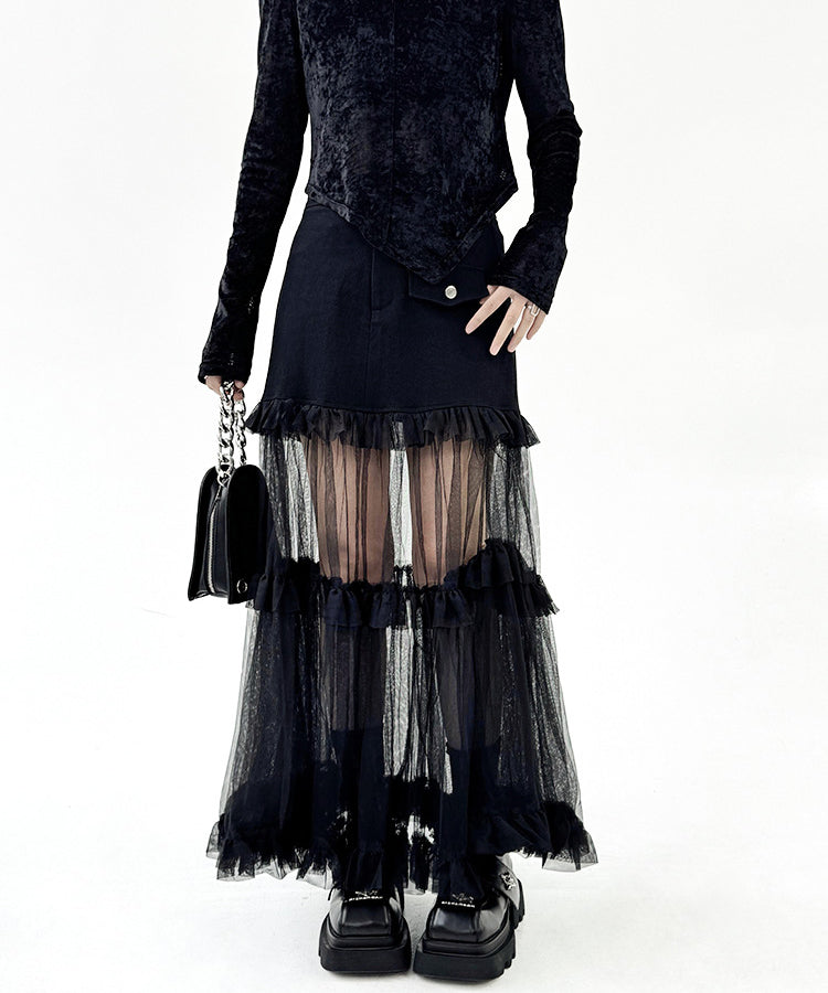 Sheer Tiered Skirt