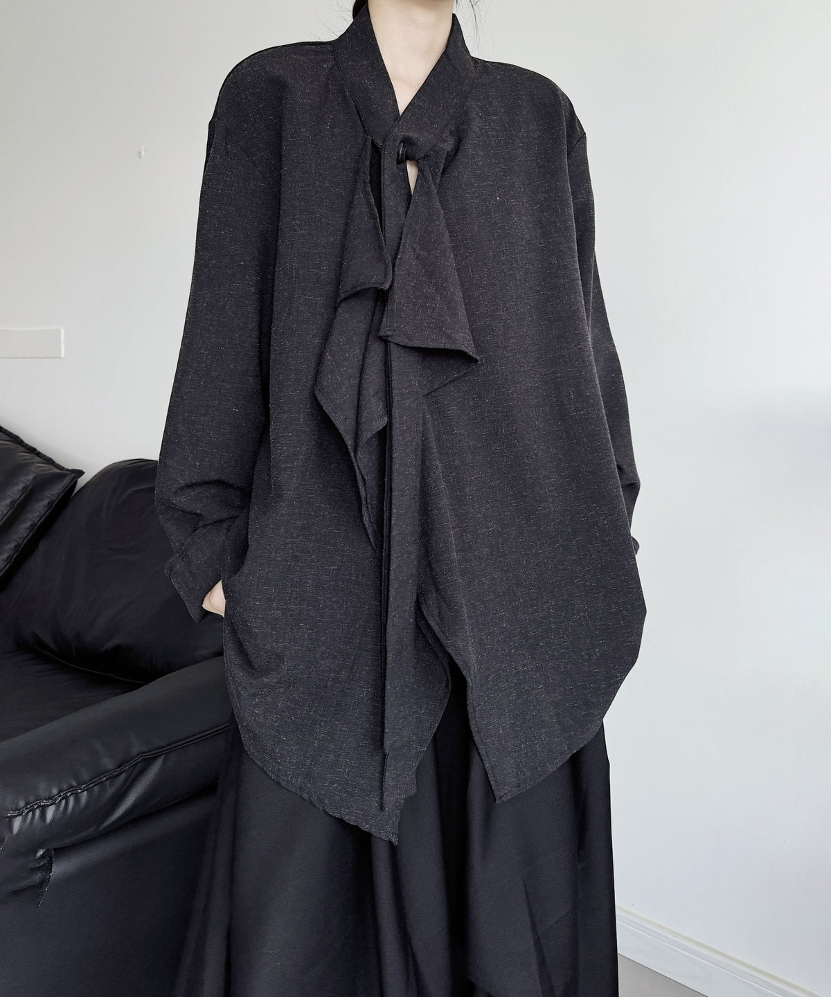 Draped Button Front Top