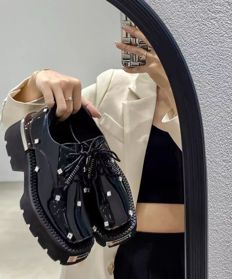 Jewel Platform Lace Up Shoes