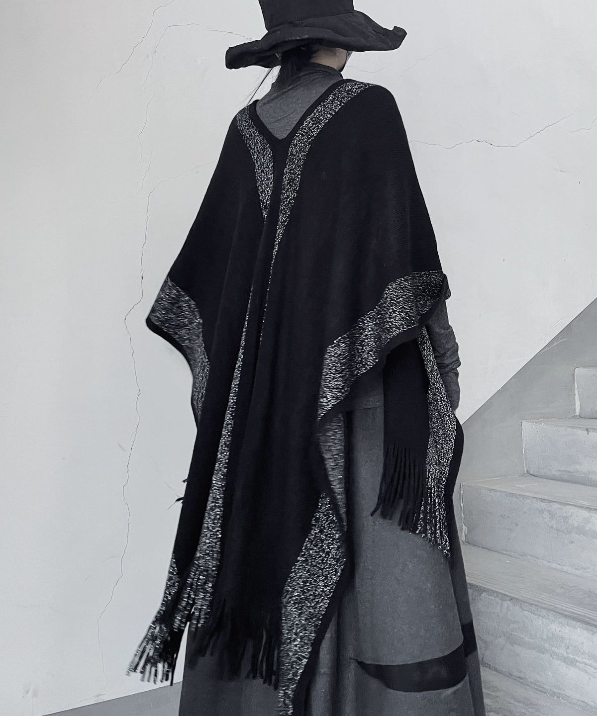 Fringe Edge Knit Cape