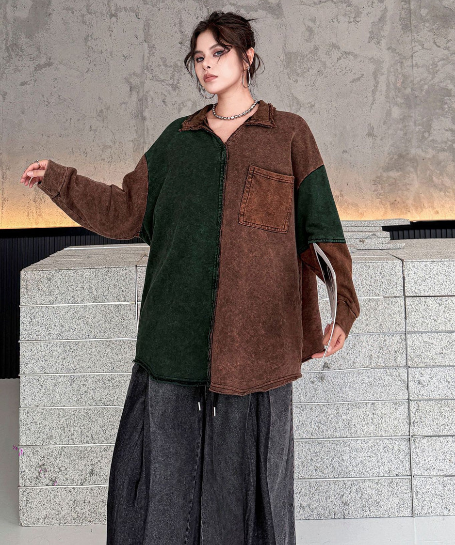 Split Panel Collar Shirt