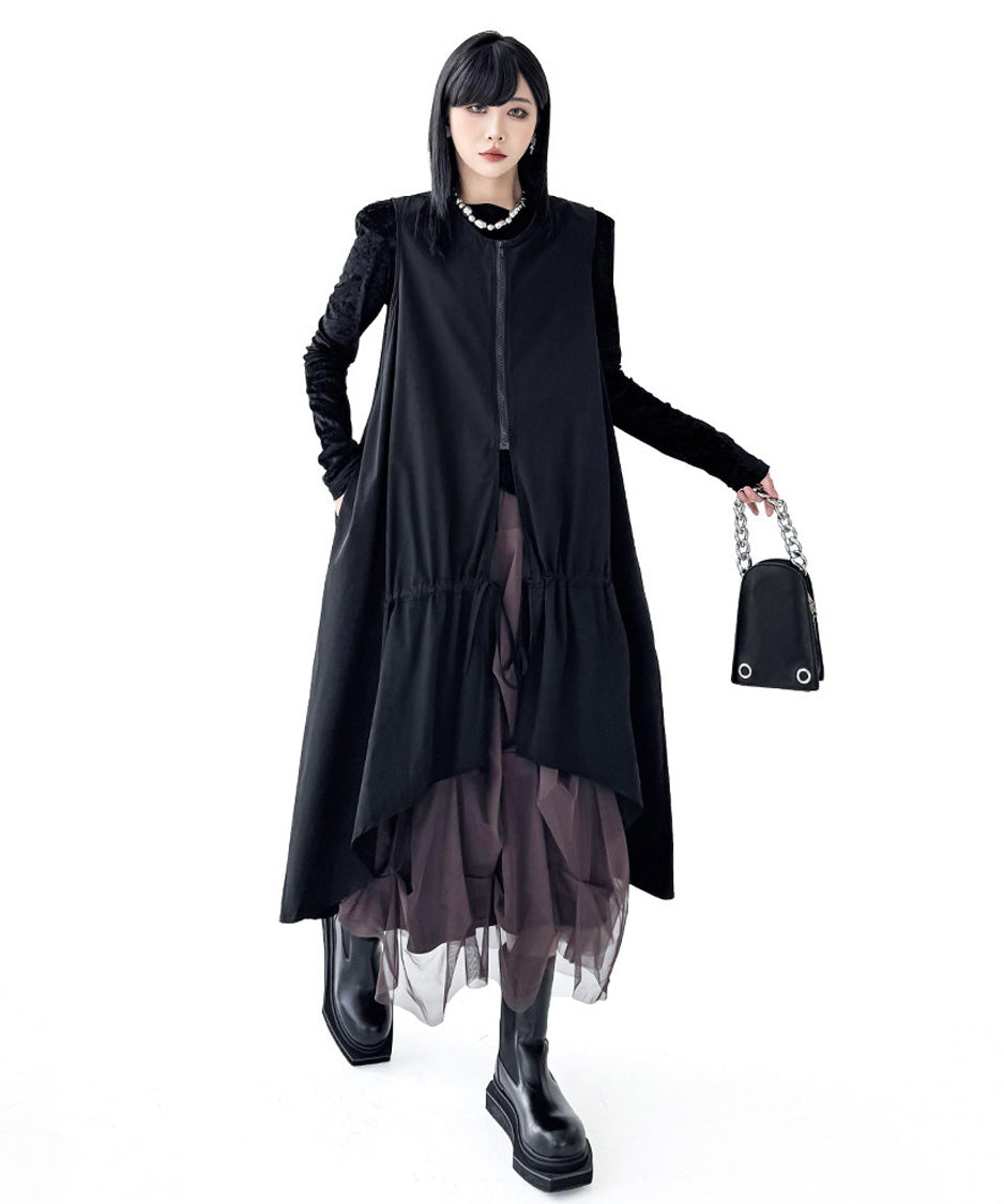 Zip Front Volume Layered Vest