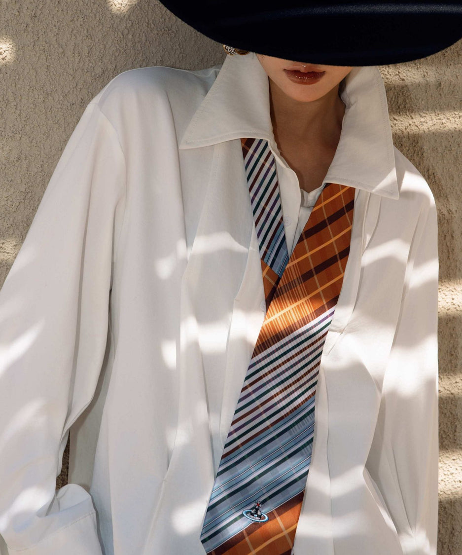 Multi Stripe Plaid Tie
