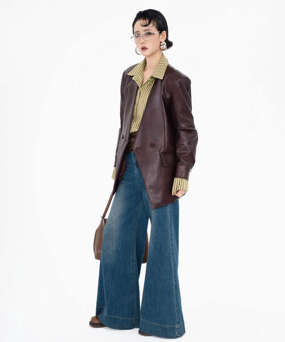 Wide Flare Denim Pants