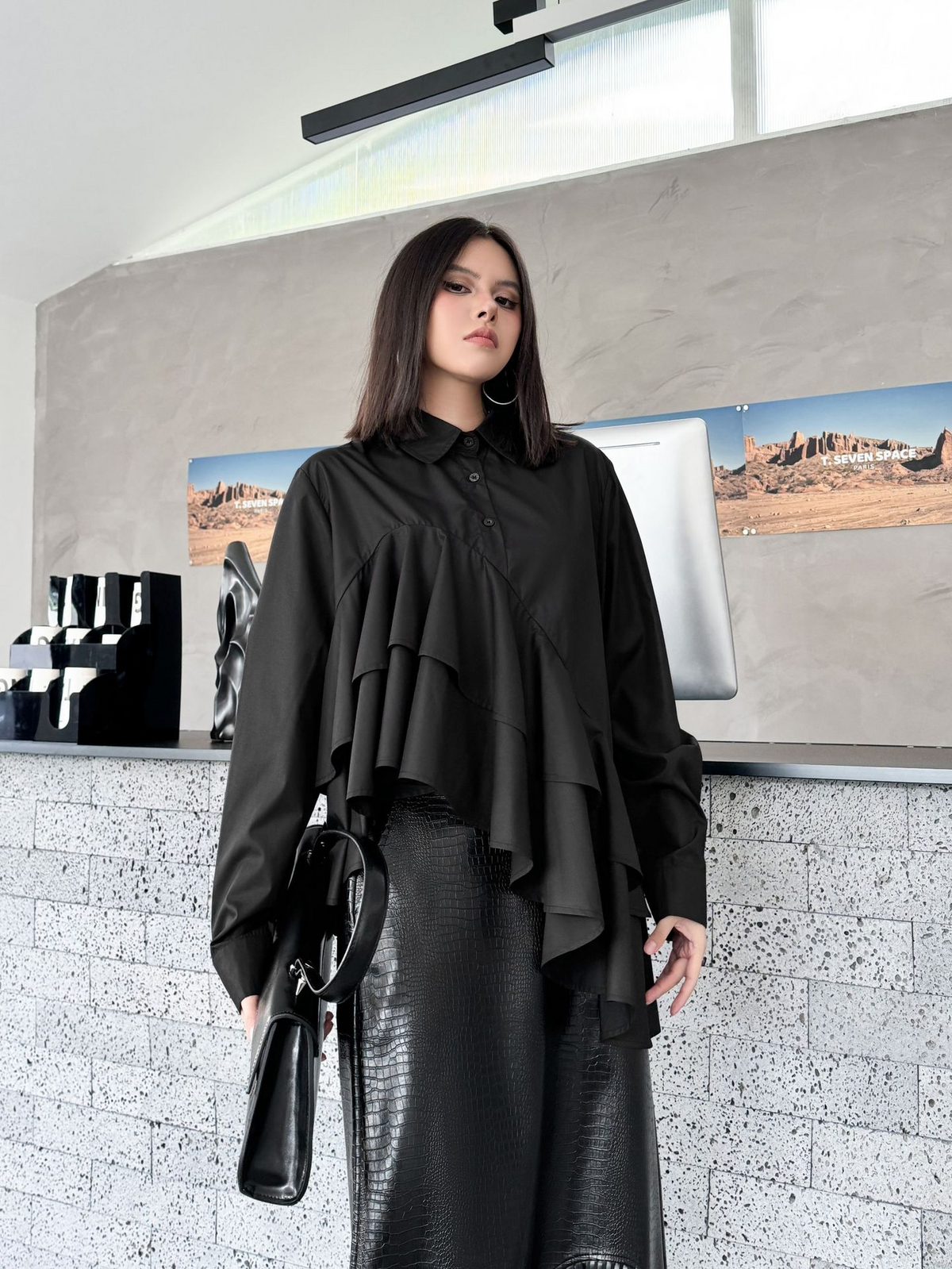 Cascade Layer Frill Blouse