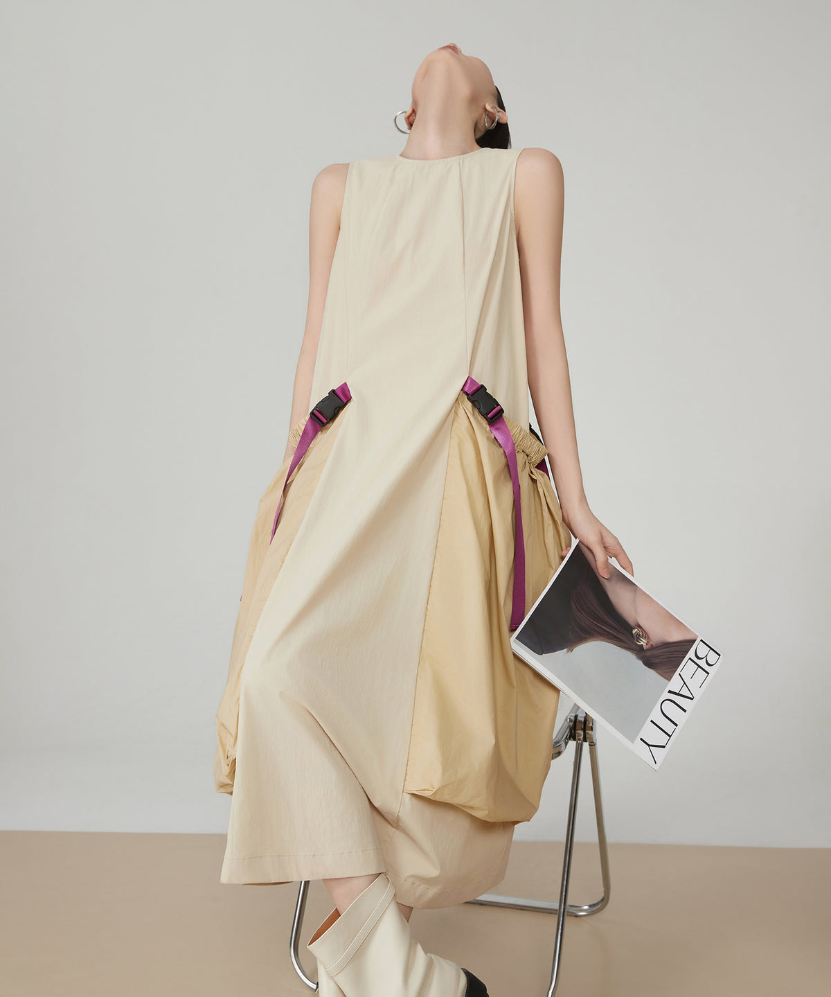Pocket Accent Drape Dress