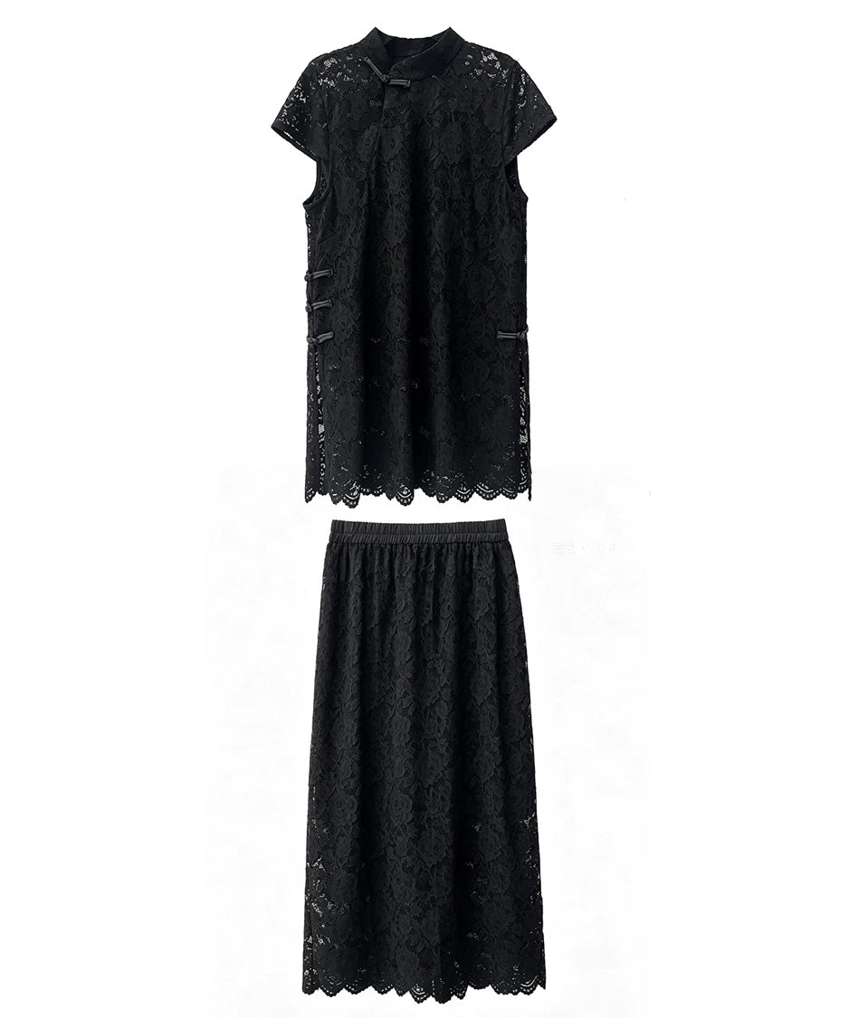 Bloom Collar Top＆Skirt Co-ord