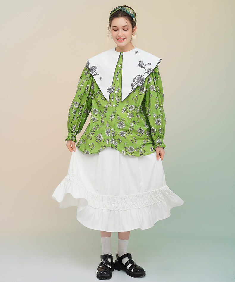 Playing Card Collar Line Shirt