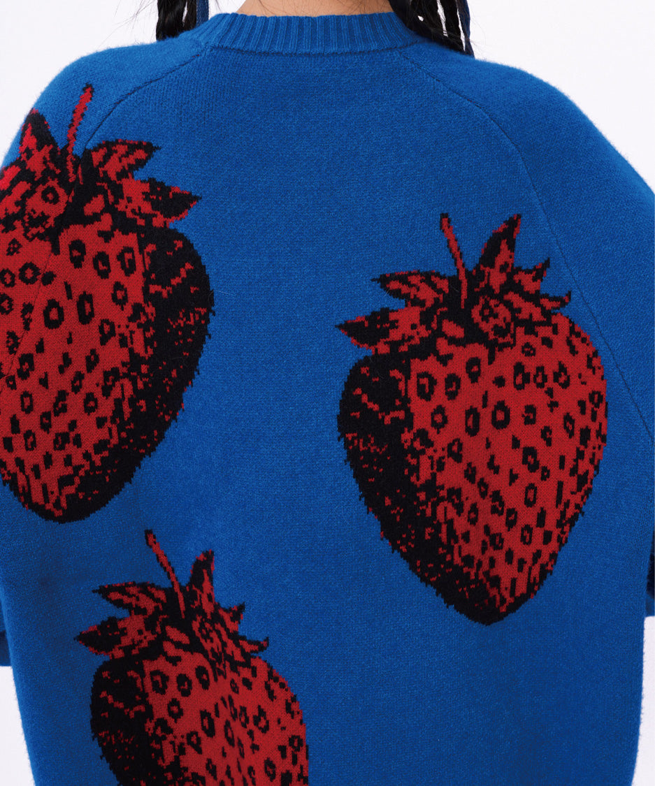 Strawberry Graphic Knit Sweater