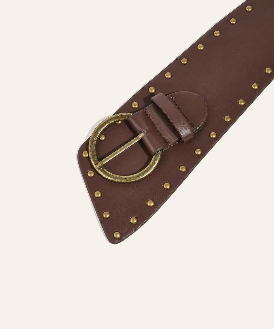 Studded Wide Buckle Belt