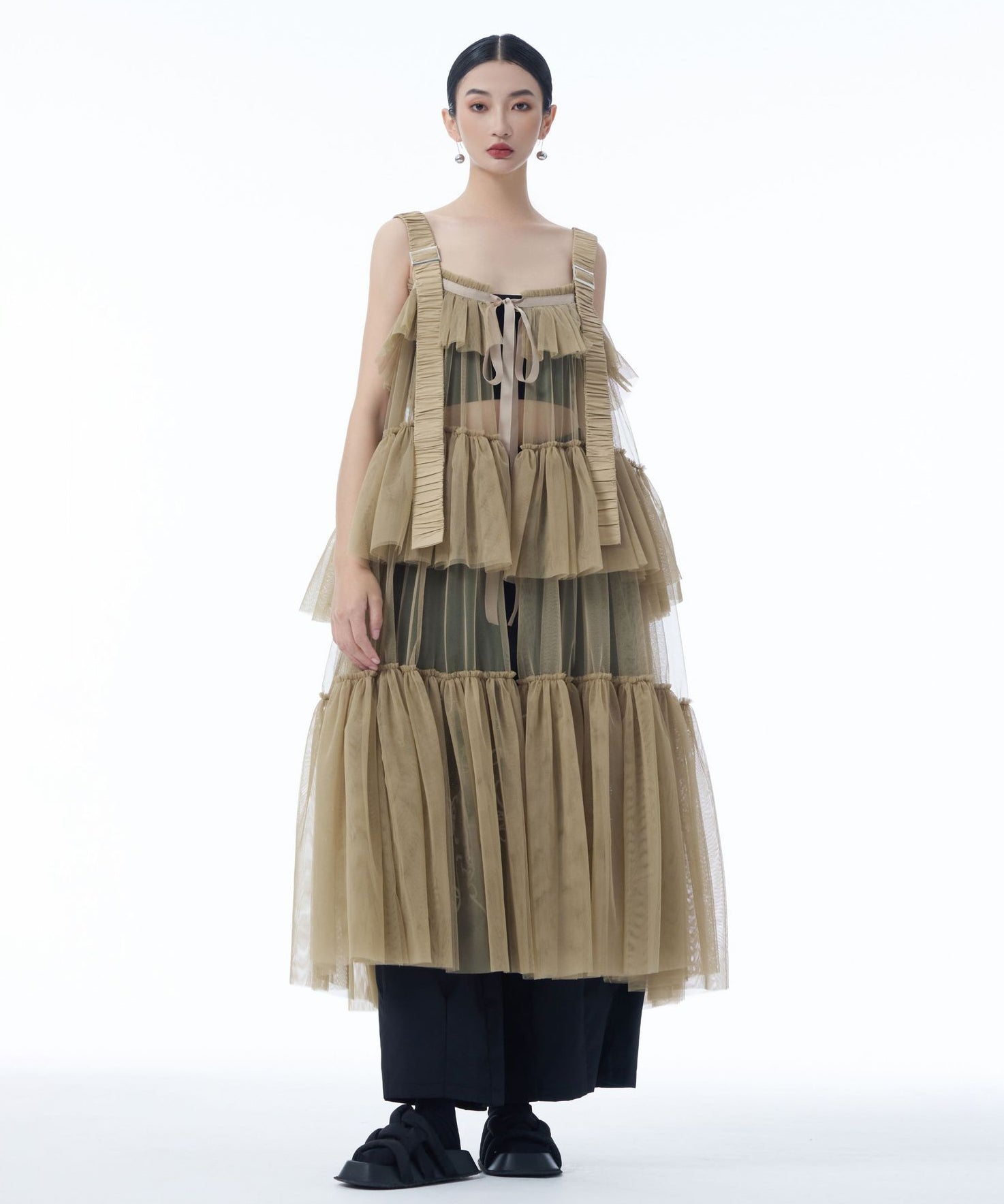 トップス tulle tiered tunic camisole Seamless Tunic Length Camisole/Slip--Eccentrics Boutique