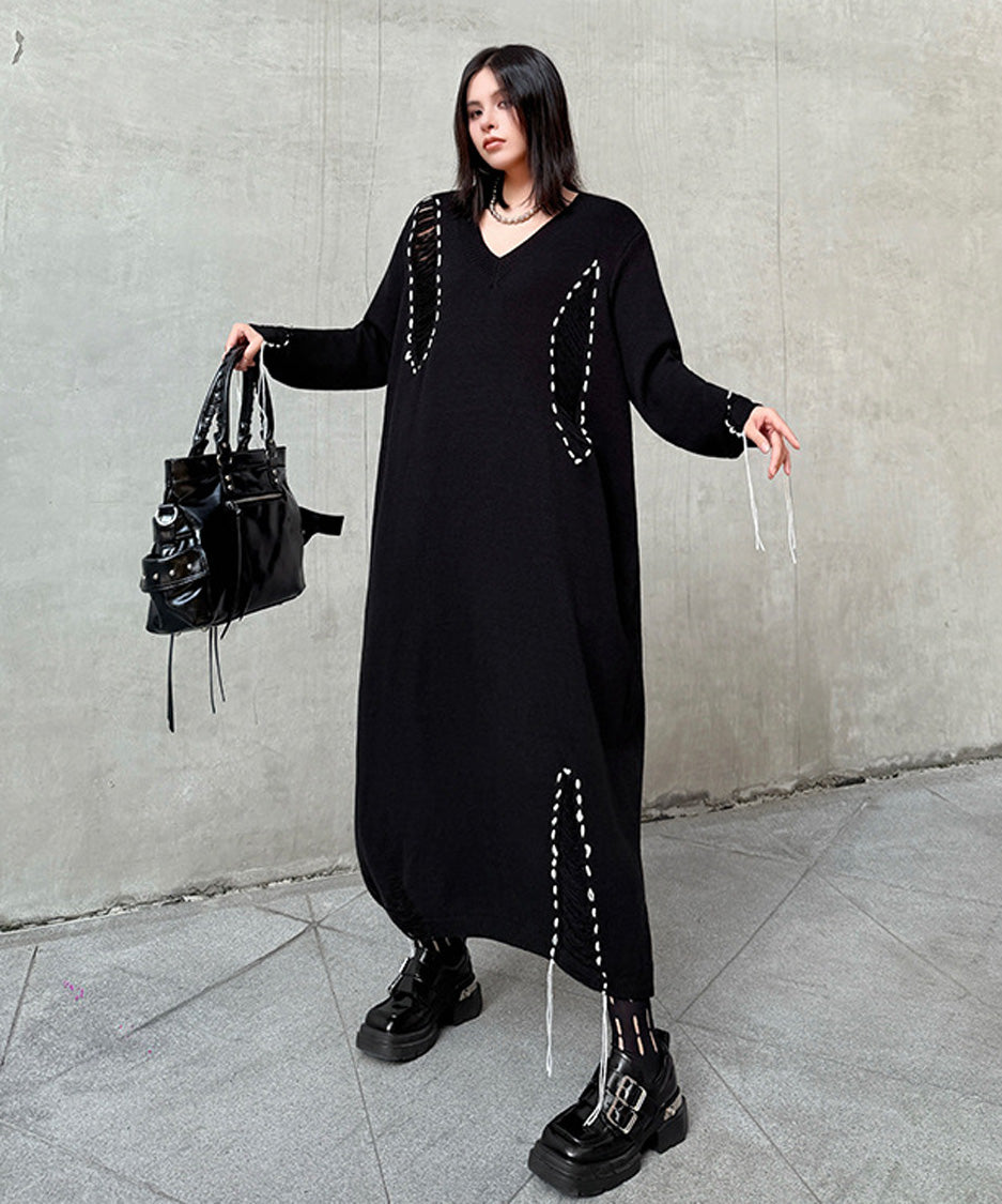 Fringe Stitch Knit Dress