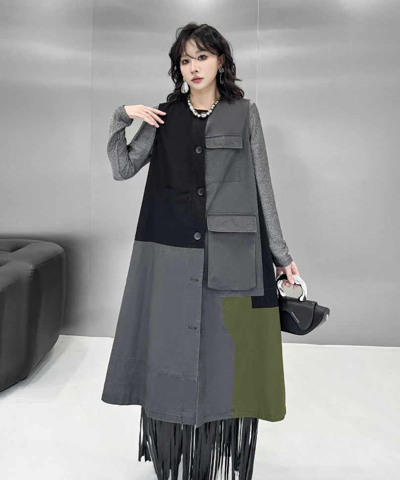 Color Block Cargo Panel Dress
