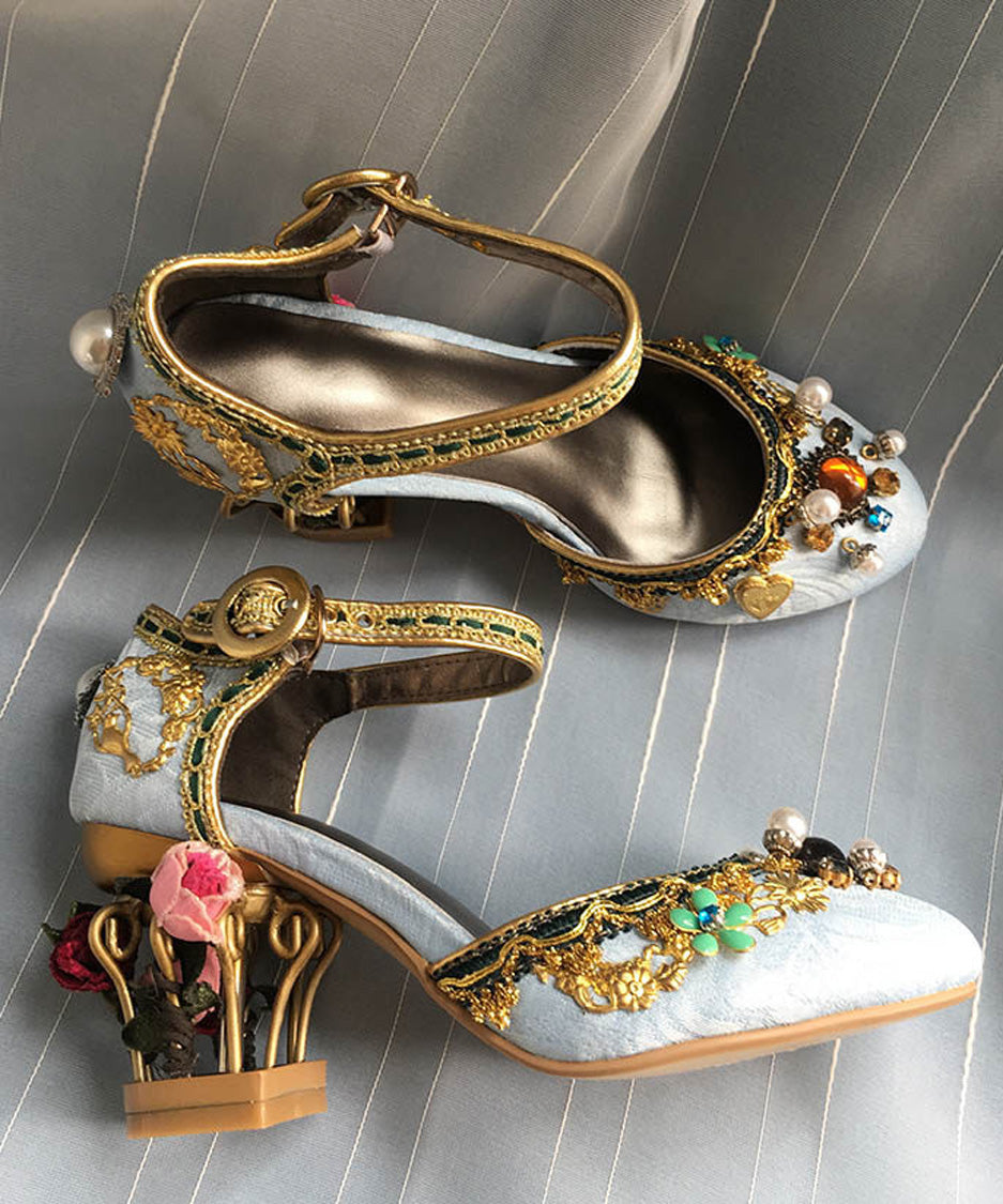 Rose Cage Heel Jewel Pumps