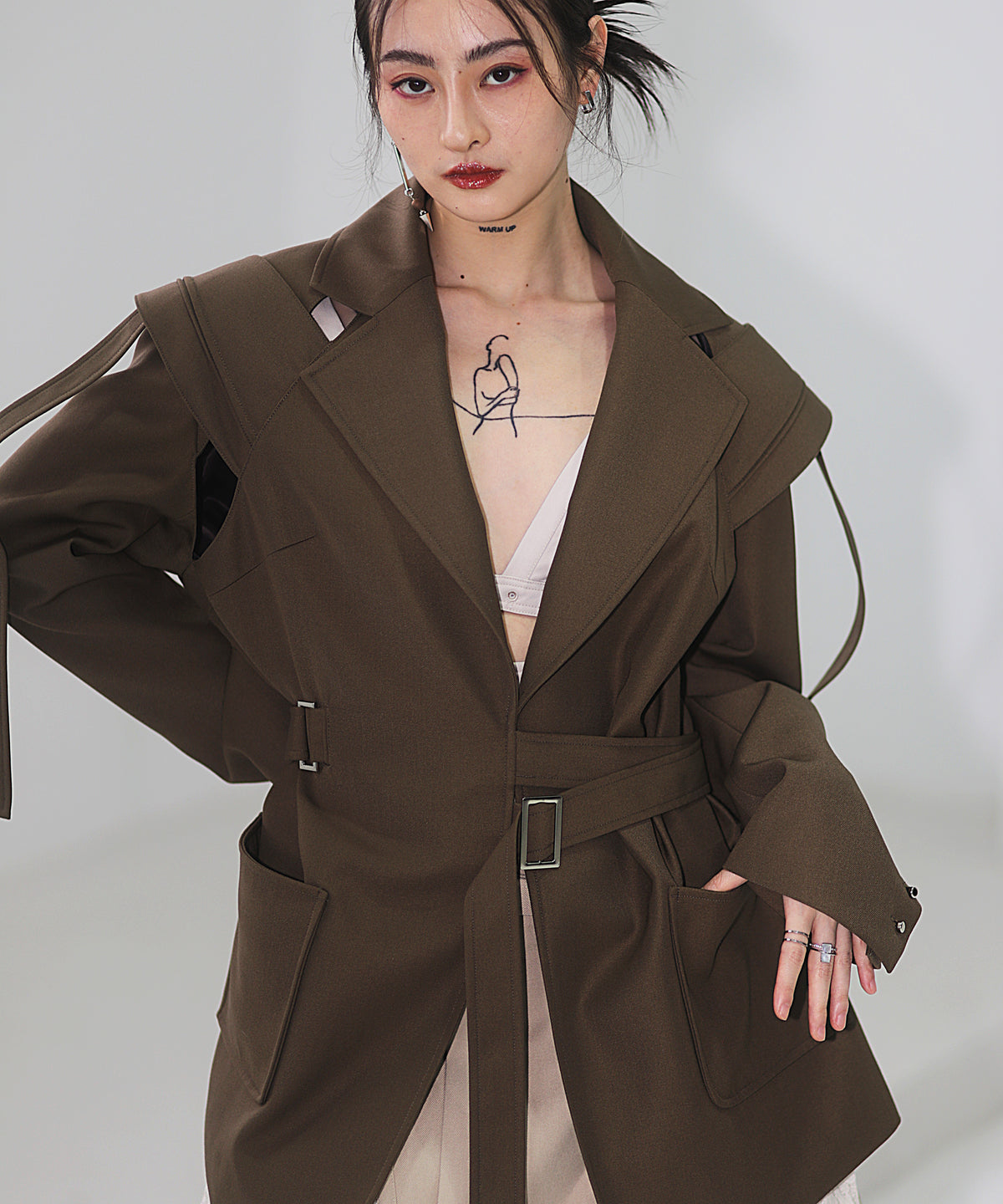 Split Layered Buckle Jacket