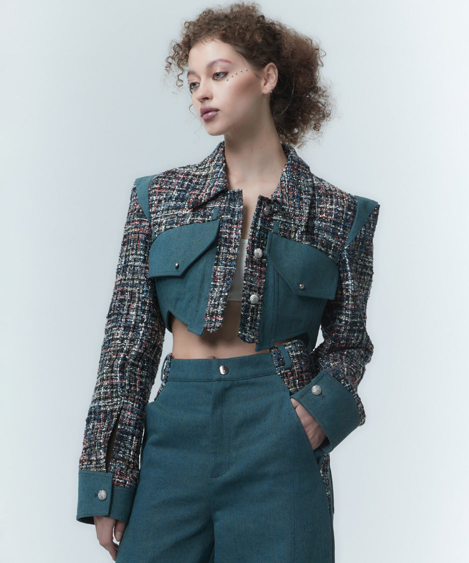 Tweed Crop Frame Jacket